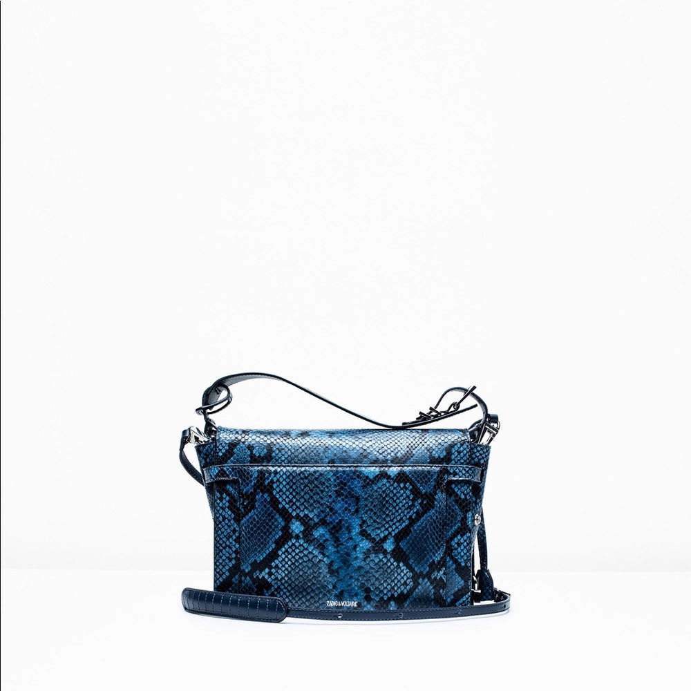 Zadig and Voltaire cobalt blue snakeskin crossbody - Picture 2 of 16